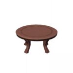 Table ronde rouge en cèdre